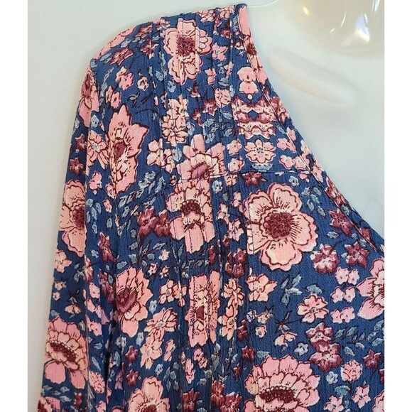 Billabong Basking Sun Boho Floral Mini Dress Bell Flutter Sleeve Beachy Sz S - Picture 6 of 16